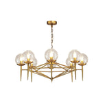 American style metal glass ball chandelier
