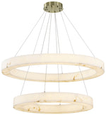 Medley 42" Wide Brushed Brass 2-Tier LED Ring Chandelier