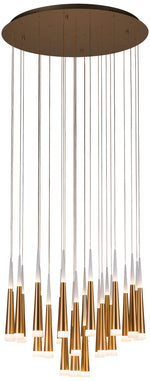 Meteor 33.5 inch Brushed Gold Chandelier