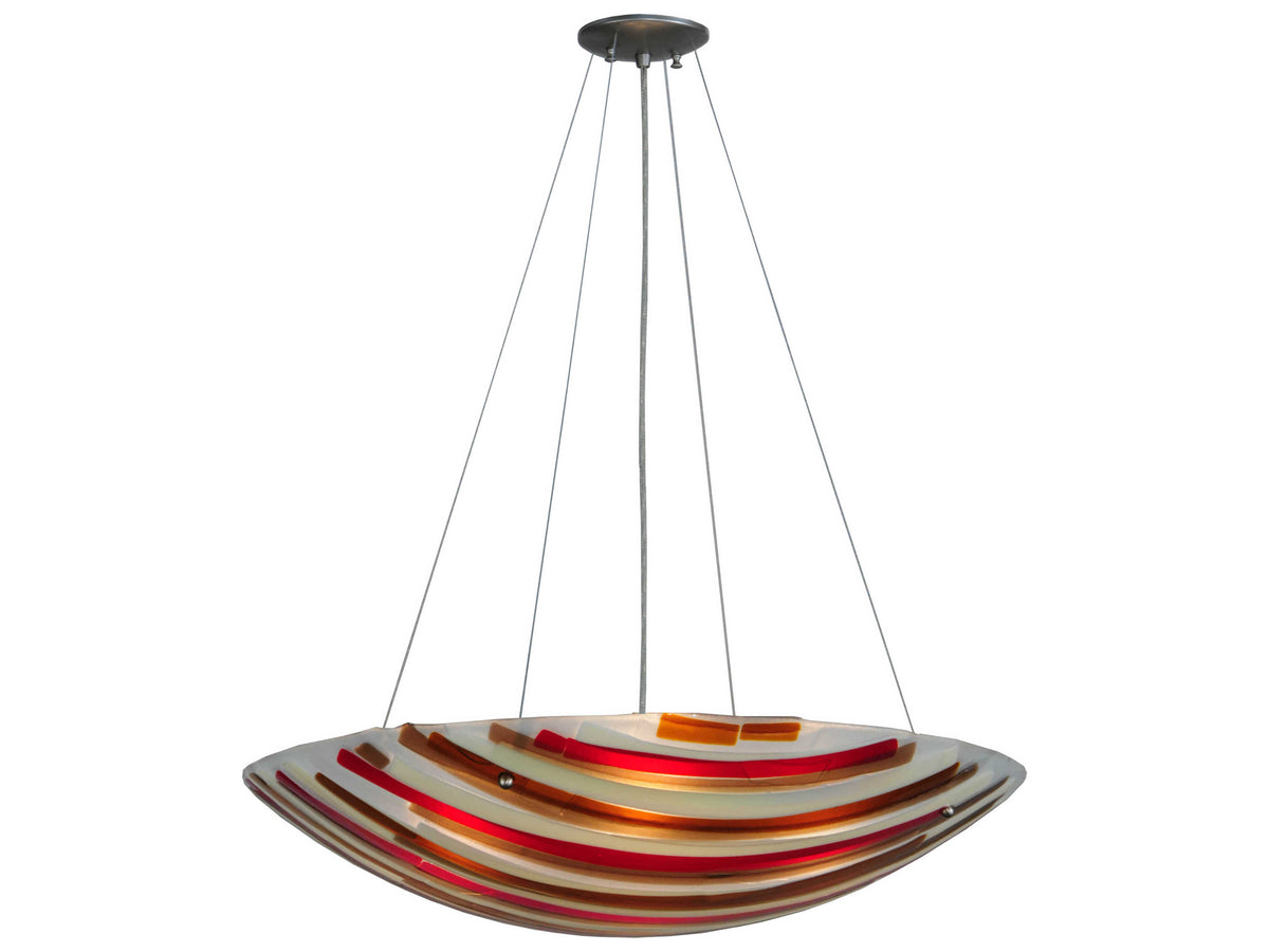 Meyda Metro Fusion 4-Light Gray Tiffany Tiered Pendant