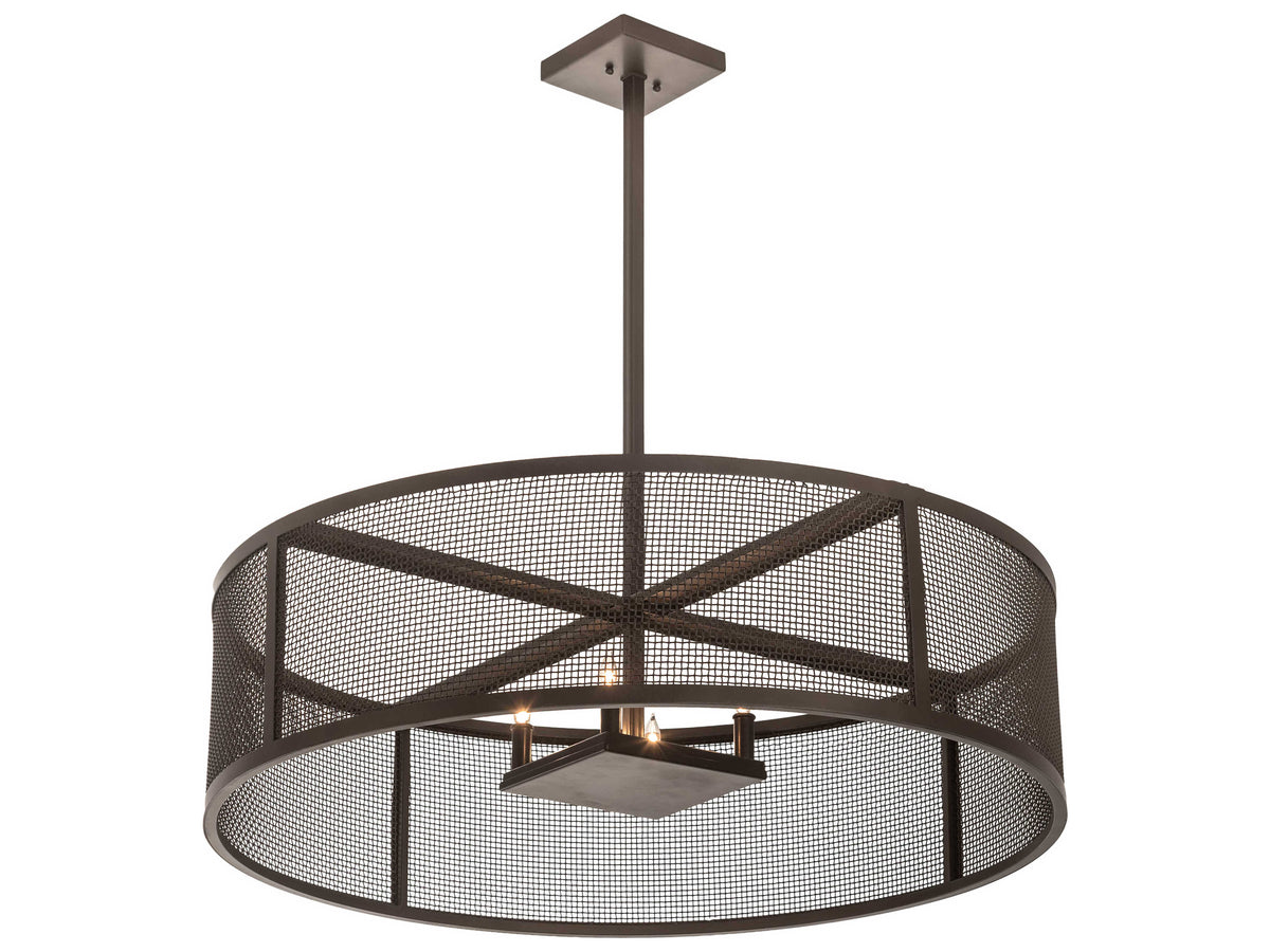 Meyda Cilindro 4-Light Bronze Drum Pendant