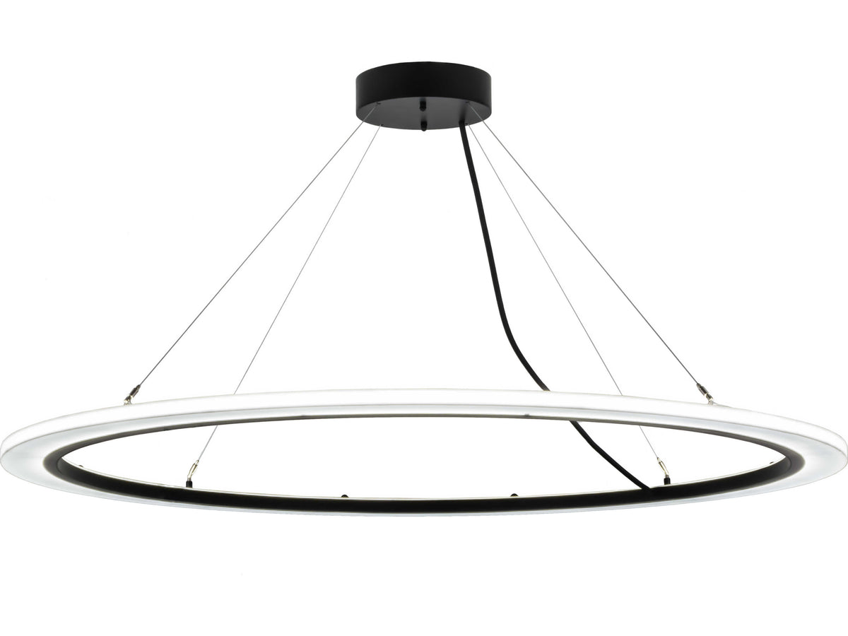 Meyda Anillo 1-Light Solar Black LED Round Pendant