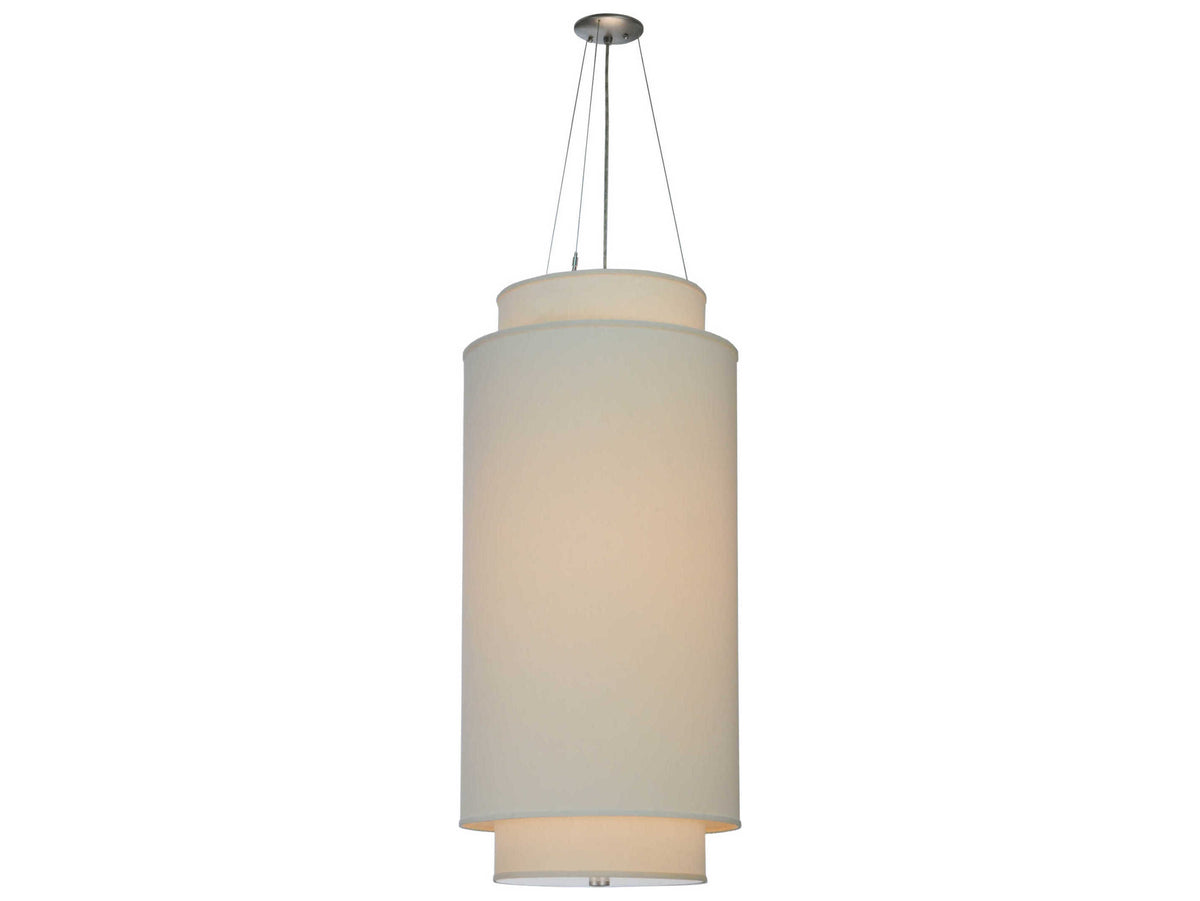 Meyda Deco 3-Light Nickel Drum Tiered Pendant