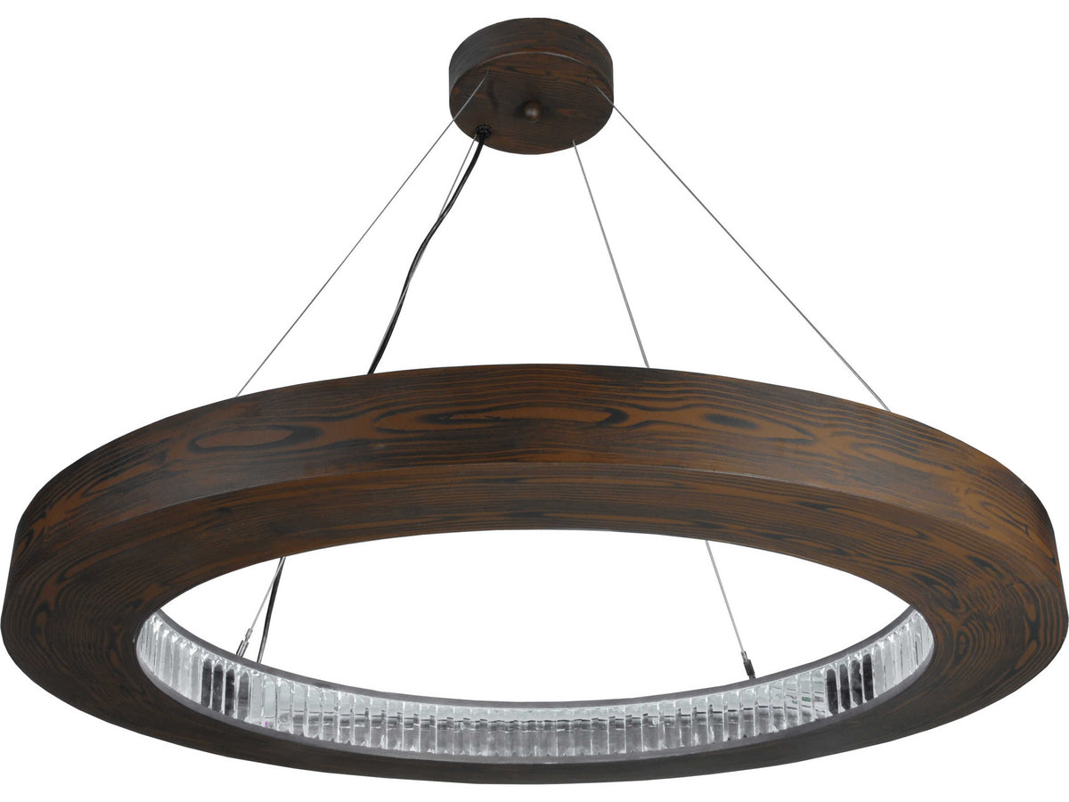Meyda Deco 1-Light Brown LED Round Pendant
