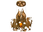 Meyda Dragos 5-Light Sahara Gold With Dabbed Pendant