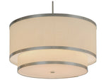 Meyda Fabric 6-Light Nickel Drum Tiered Pendant