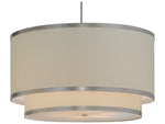Meyda Fabric 6-Light Nickel Drum Tiered Pendant