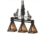 Meyda 3-Light Bronze Glass Island Pendant