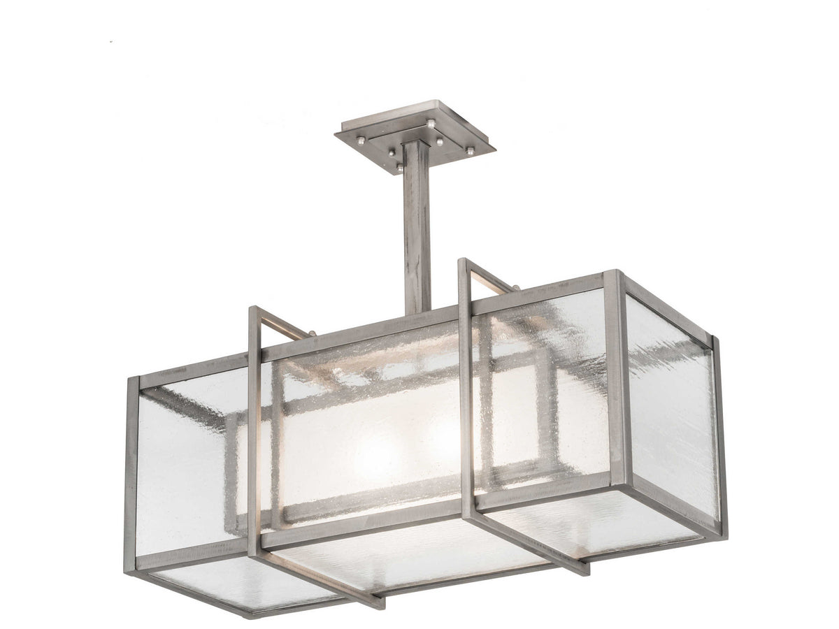 Meyda Nelson 2-Light Steel Glass Geometric Island Pendant