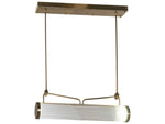 Meyda Led Brass Glass Cylinder Island Pendant