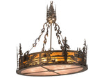 Meyda 8-Light Copper Glass Drum Island Pendant