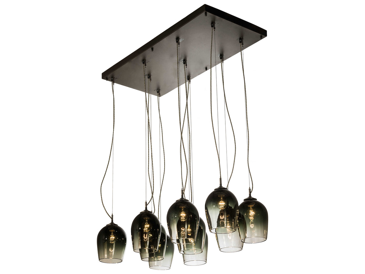 Meyda 10-Light Black Bell Island Pendant