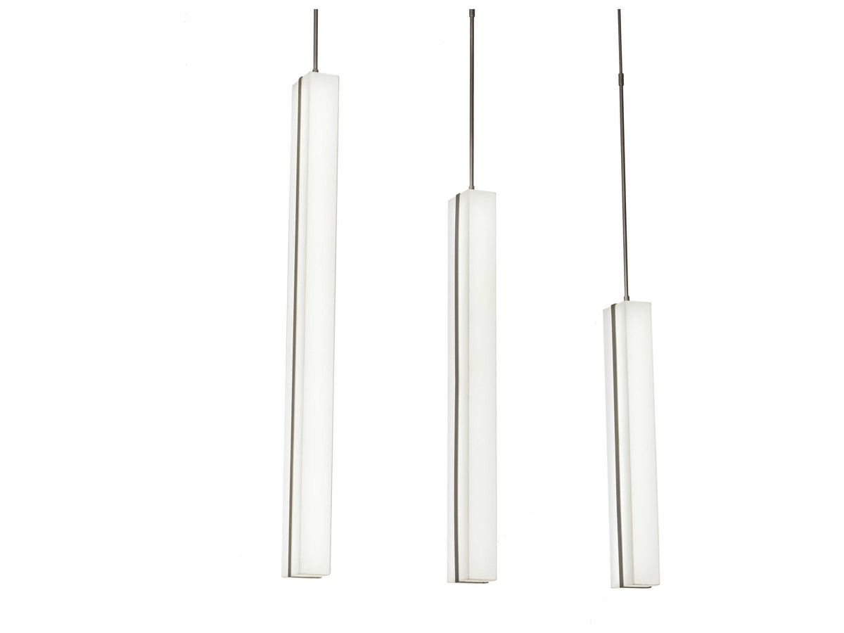 Meyda Strip Nickel LED Linear Island Pendant