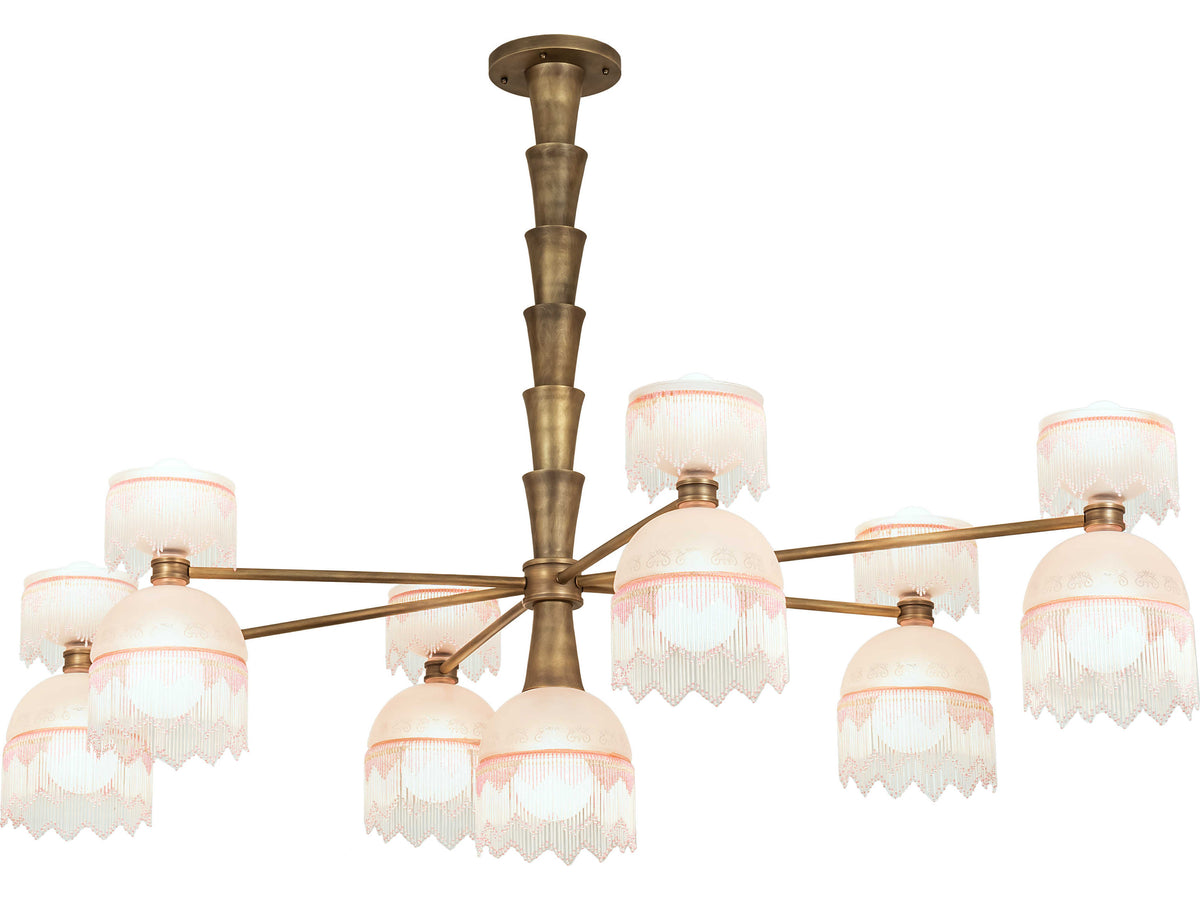 Meyda Lex 7 6 Light Brass Tint Glass Sputnik Island Pendant