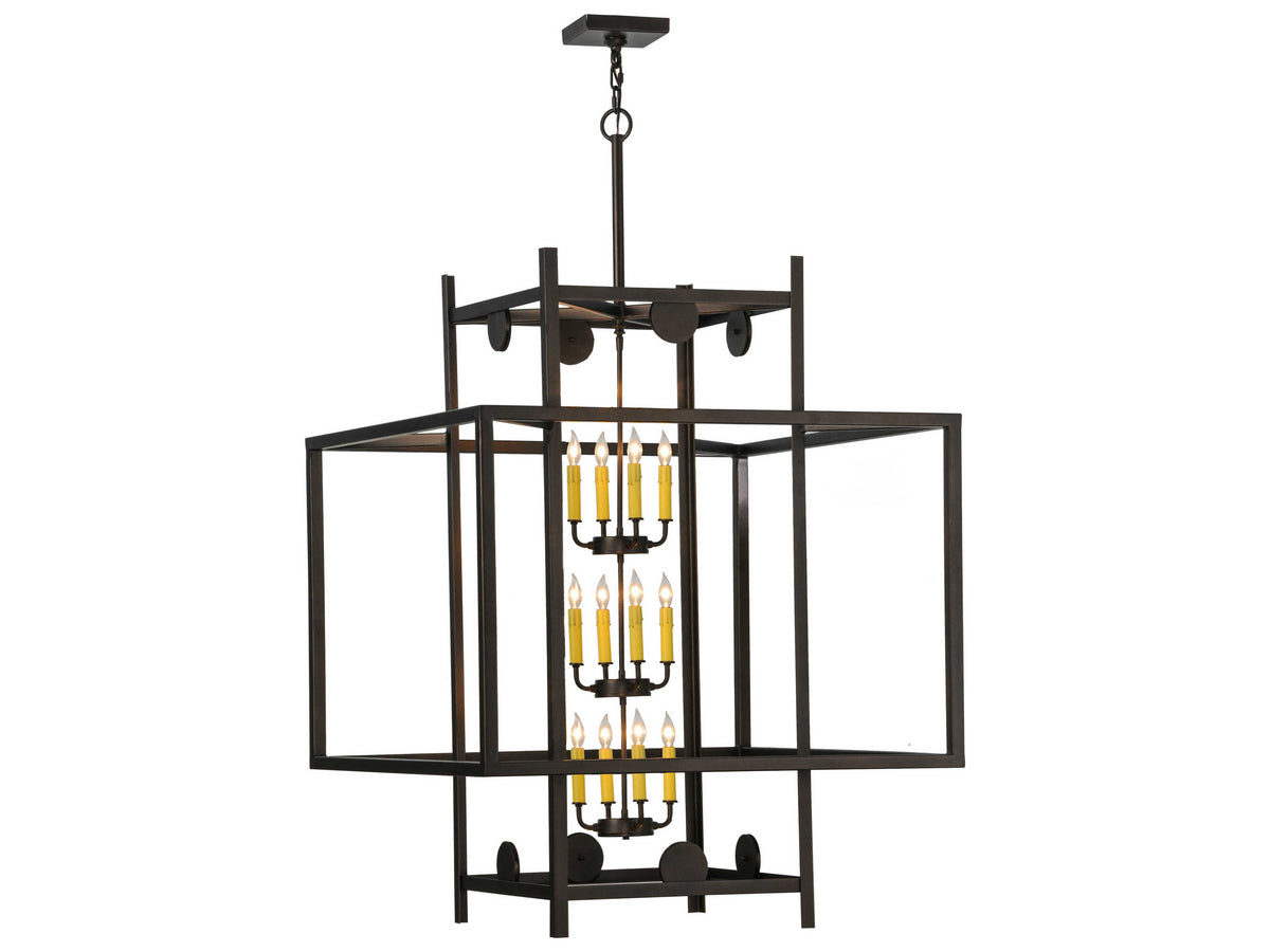 Meyda Mission 12-Light Bronze Tiered Pendant