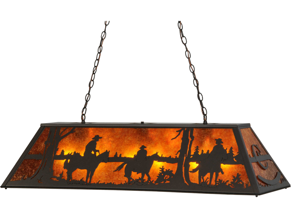 Meyda Mission 9-Light Bronze Pendant