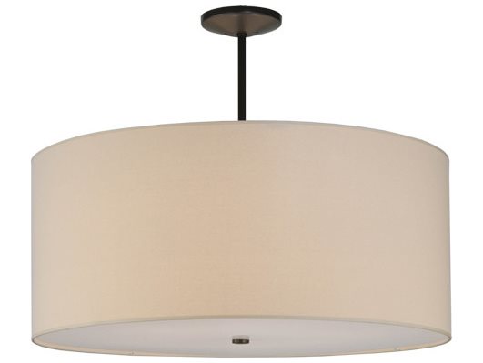 Meyda Cilindro 6-Light Bronze Glass Drum Pendant