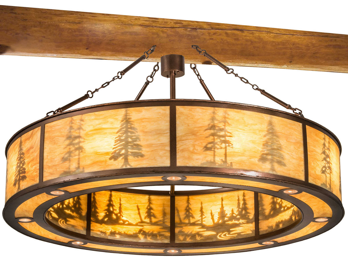 Meyda 8 Copper Glass Round Pendant
