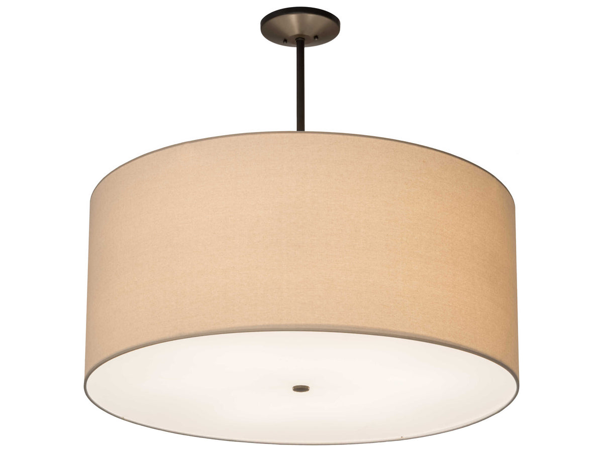 Meyda 6-Light Bronze Glass Drum Pendant