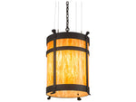Meyda 6-Light Black Glass Cylinder Pendant