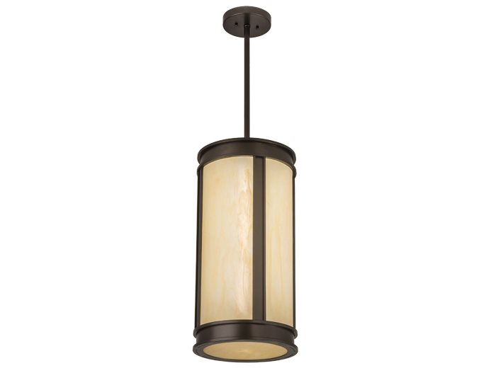 Meyda Led Bronze Glass Cylinder Pendant