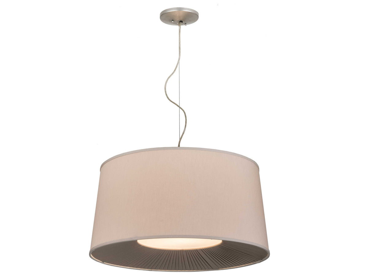 Meyda Bruges 4-Light Nickel Glass Drum Pendant