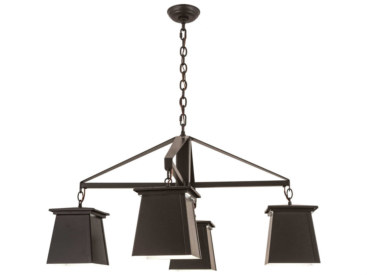 Meyda 4-Light Bronze Glass Pendant