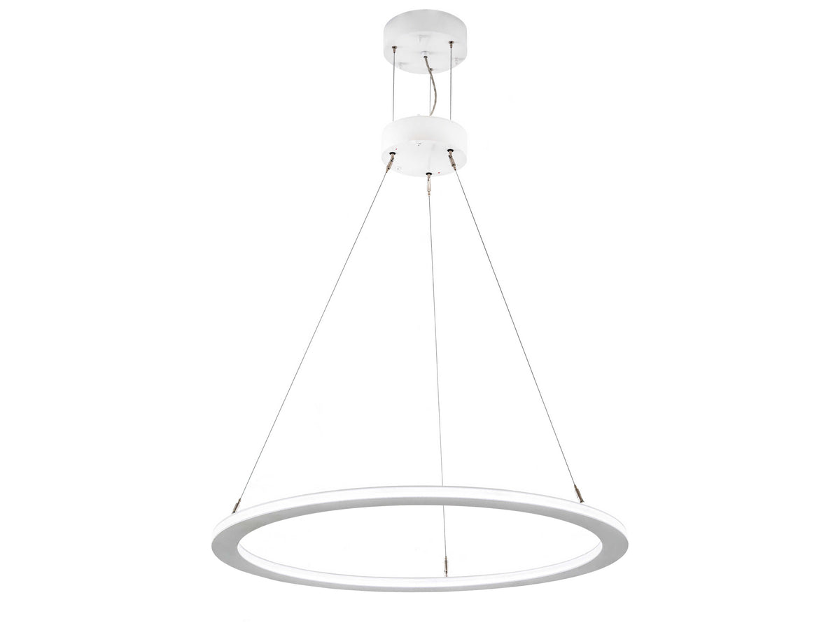 Meyda Anillo Led White Glass Round Pendant