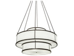 Meyda 20-Light Bronze Glass Drum Tiered Pendant