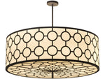 Meyda 8-Light Black Glass LED Drum Pendant