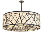 Meyda 8-Light Black Glass Drum Pendant