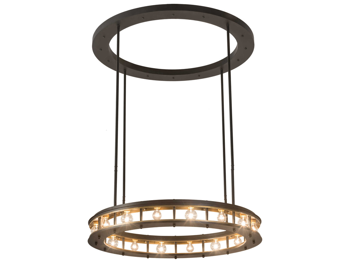 Meyda 16-Light Black Glass Round Pendant