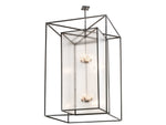 Meyda Kitzi Box 8-Light Bronze Glass Geometric Tiered Pendant