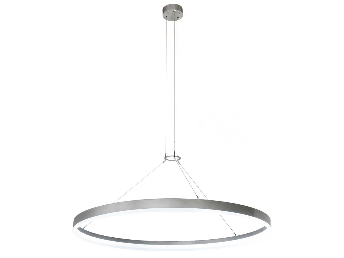 Meyda Anillo Led Nickel Glass Round Pendant