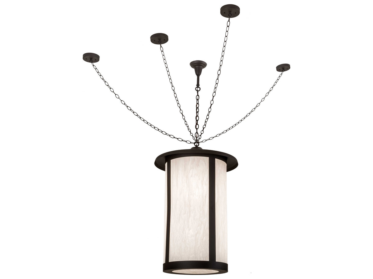 Meyda 4-Light Bronze Glass Cylinder Pendant