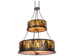 Meyda Mountain Pine 18-Light Bronze Drum Tiered Pendant