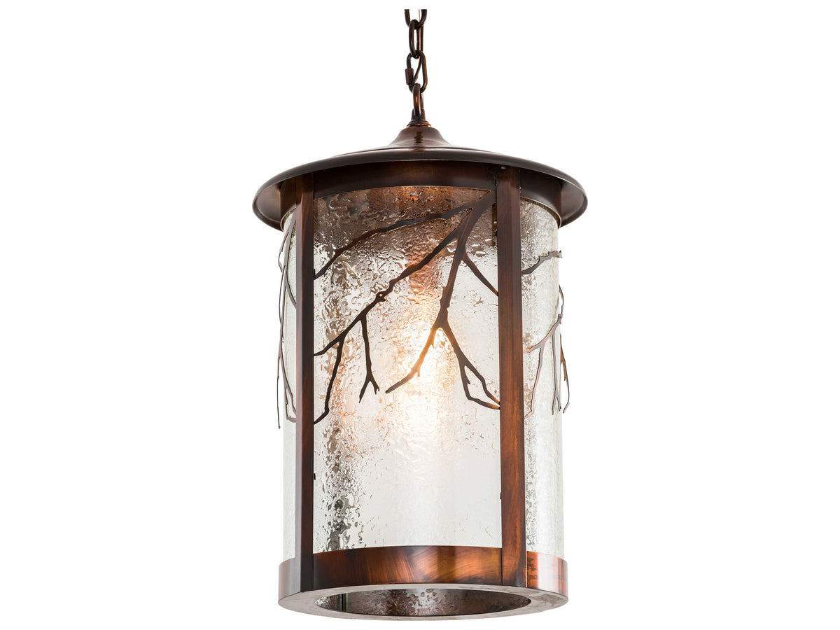 Meyda 1-Light Copper Glass Cylinder Pendant