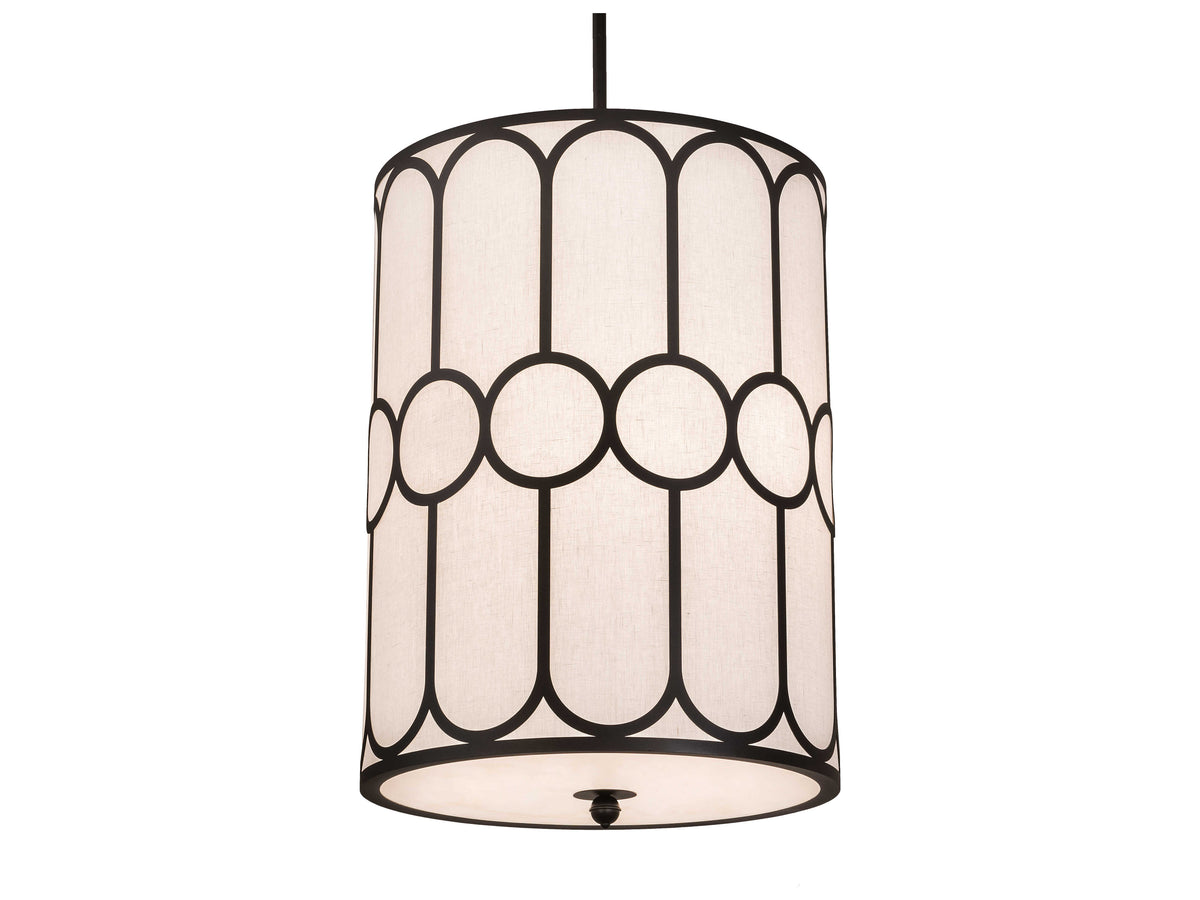 Meyda 6-Light Black LED Drum Pendant