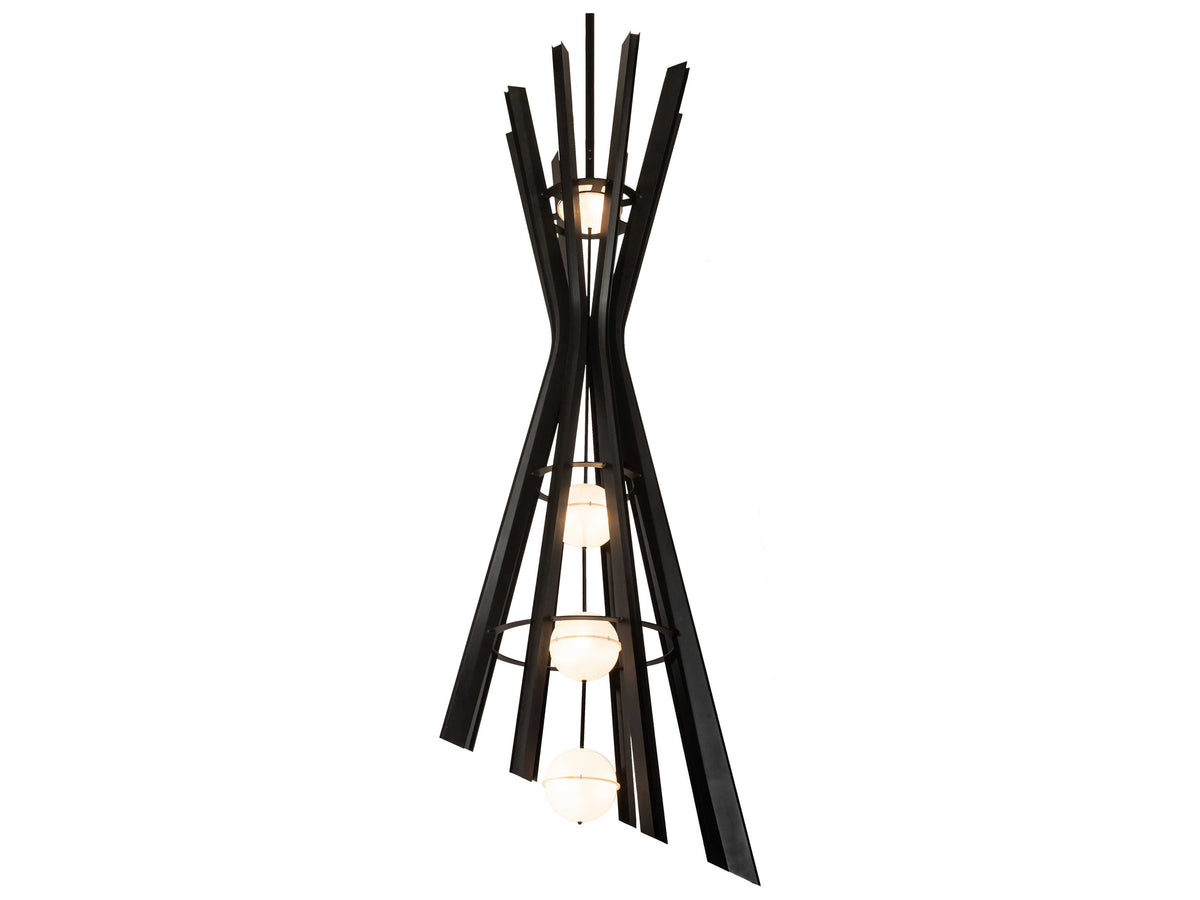 Meyda 12-Light Black Globe Pendant