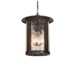 Meyda 4-Light Brass Glass Cylinder Pendant