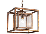 Meyda Kitzi Box 1-Light Copper Geometric Pendant