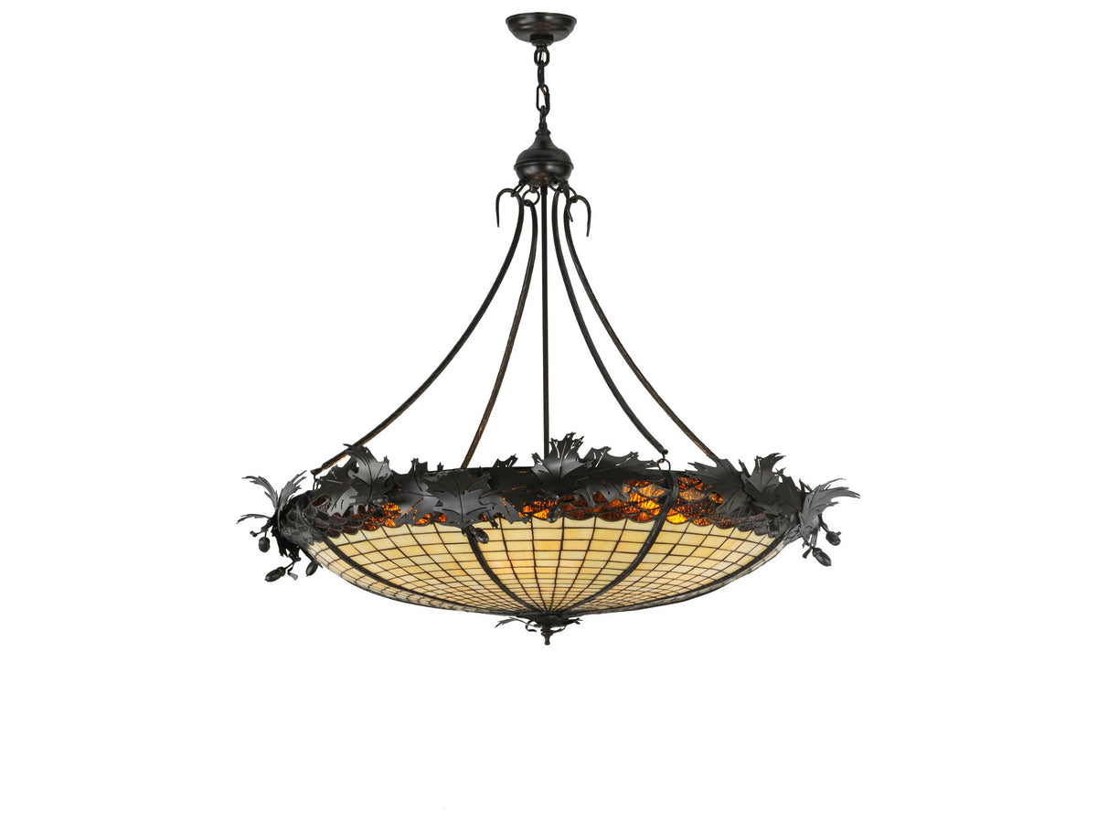 Meyda Greenbriar Oak 6-Light Brown Bowl Pendant