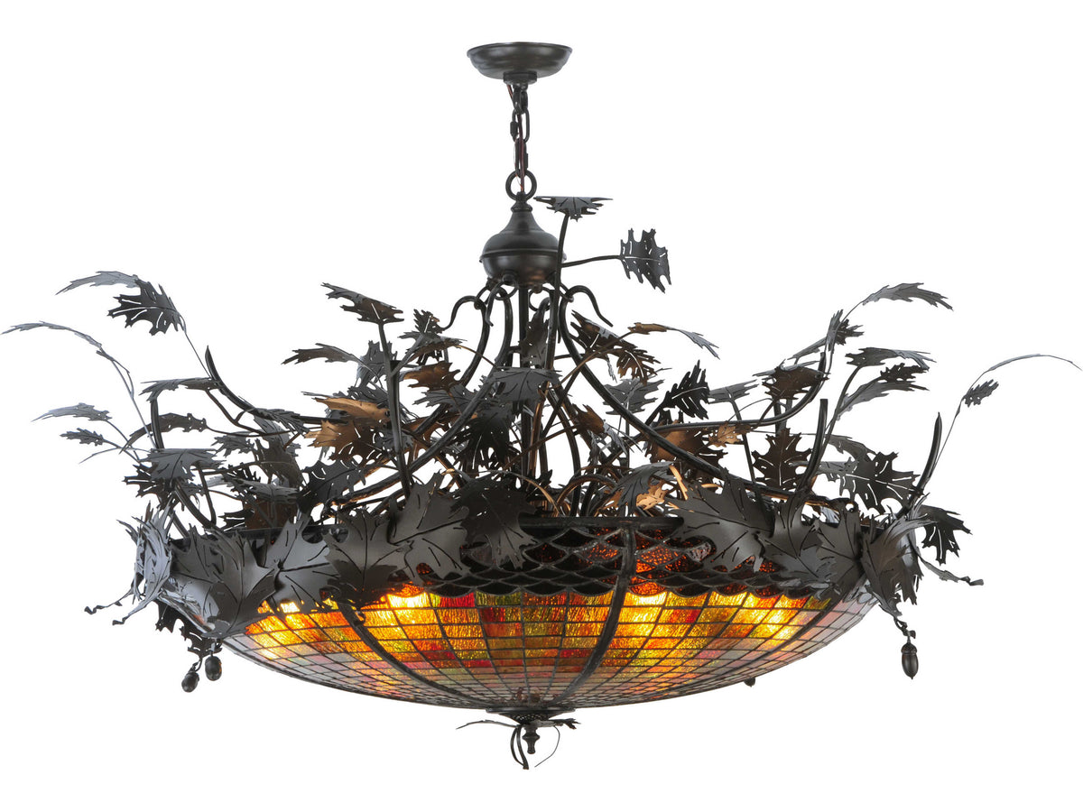 Meyda Greenbriar Oak 6-Light Bronze Bowl Pendant
