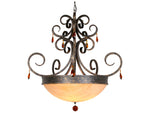 Meyda Serratina 5-Light English Bronze Brown Crystal Bowl Pendant