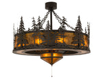 Meyda Tall Pines 11-Light Oil Rubbed Bronze amber Drum Pendant