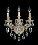 Milano Wall Sconce, 3-Light, Antique Silver, Clear Swarovski Crystal, 15"H (5643-48S AK132)