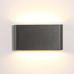 2-Light Black Modern Low Profile Exterior Porch LED Slim Outdoor Up Down Wall Light