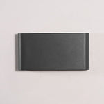 2-Light Black Modern Low Profile Exterior Porch LED Slim Outdoor Up Down Wall Light