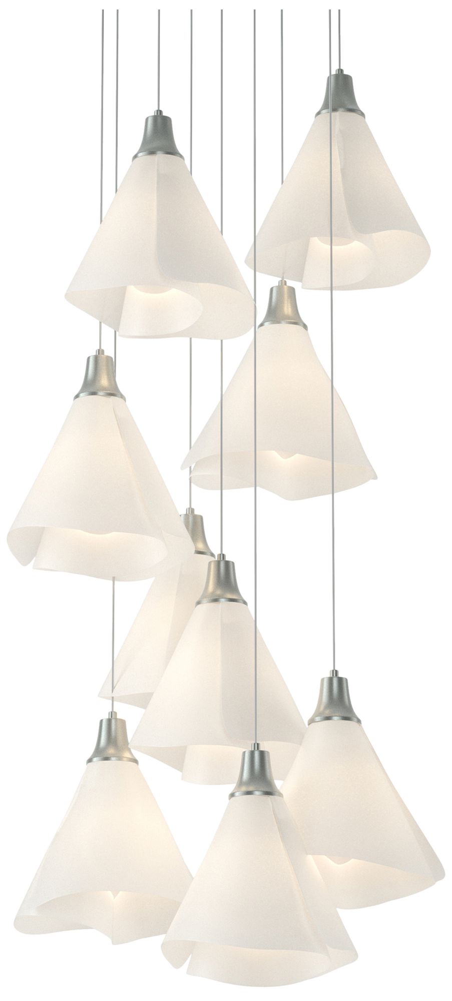 Mobius 20.8"W 9-Light RoundLong Pendant w/ Spun Frost Shade