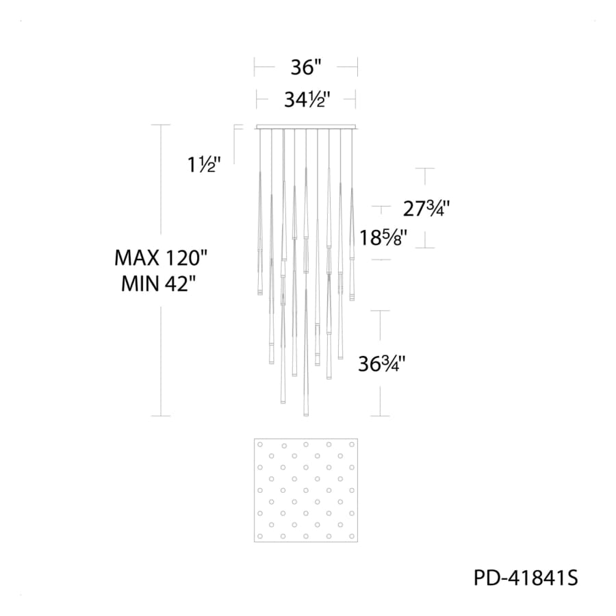 Cascade 41 Light 36" Wide LED Suspension Multi Light Pendant